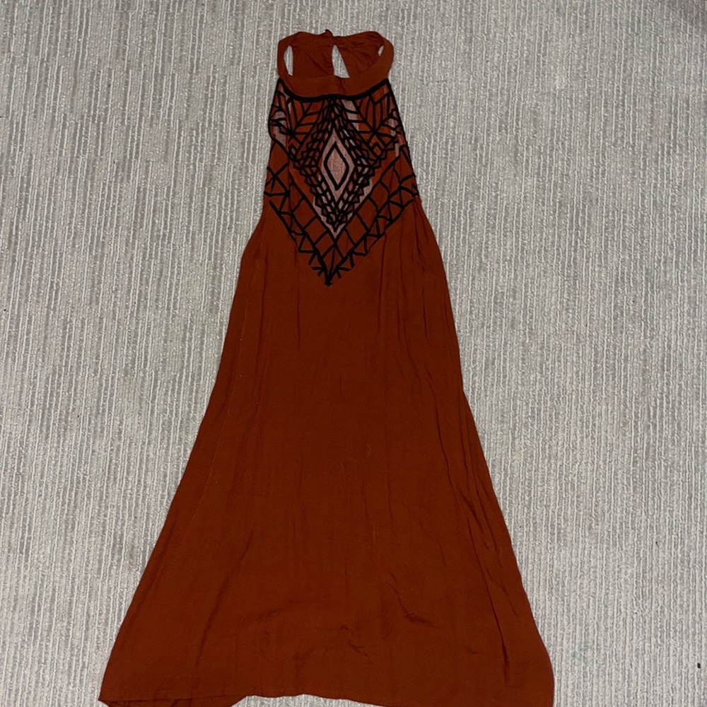 Free People Rust and Black Maxi Dress